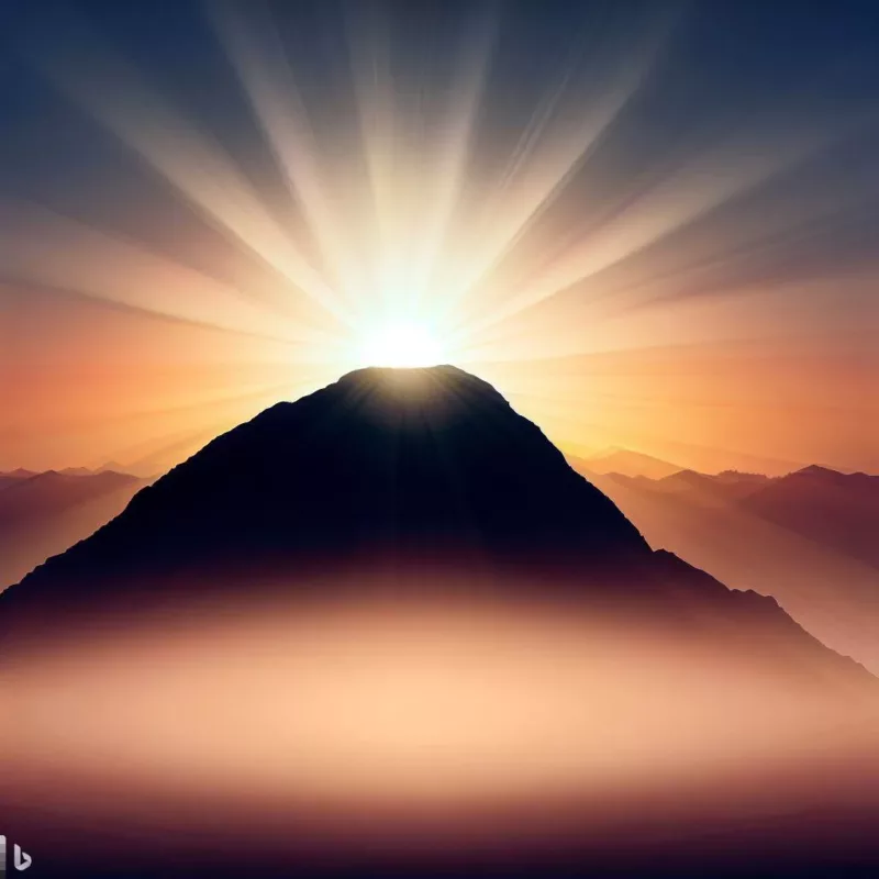 Die Sonne hinter einem Berg. Symbol für den Lichblick durch den richtigen Coaching Ansatz